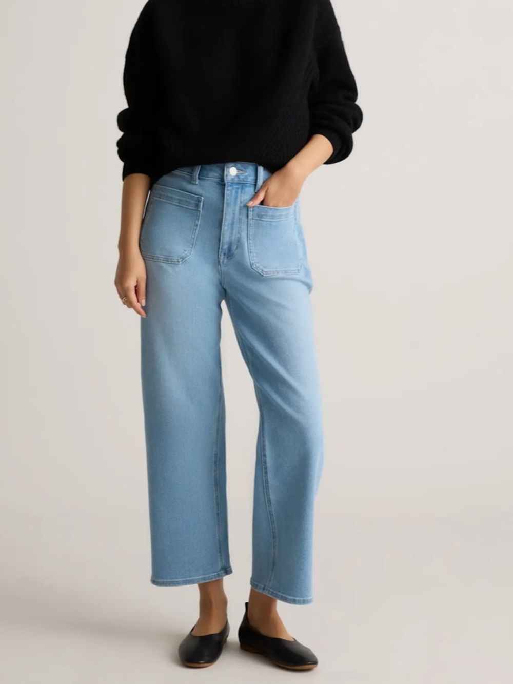 Bella Stretch Patch Pocket Wide Leg Jeans Size 26 NWT